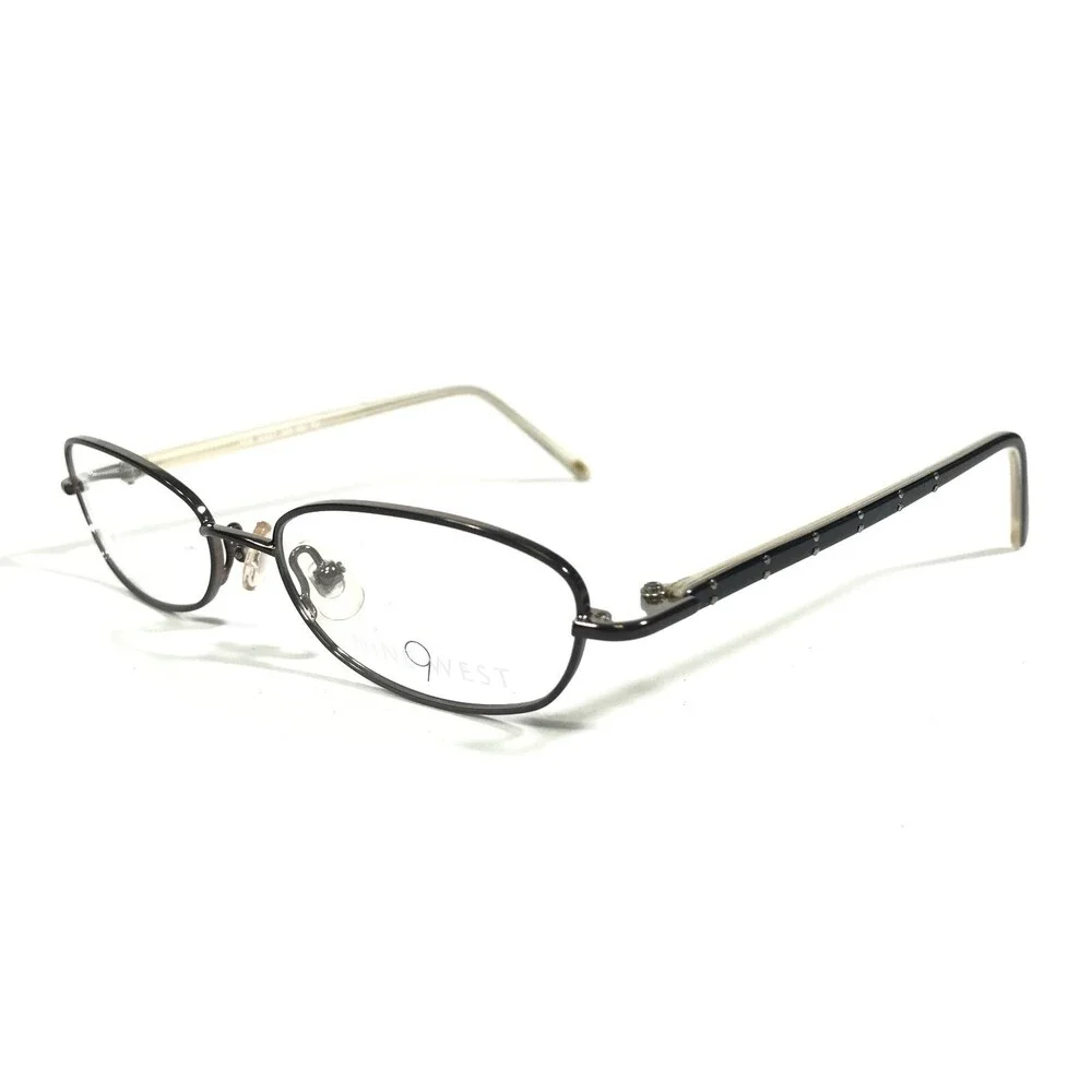 Nine West Petite Eyeglasses Frames 309 FB9 Black White Rectangular 49-16-130